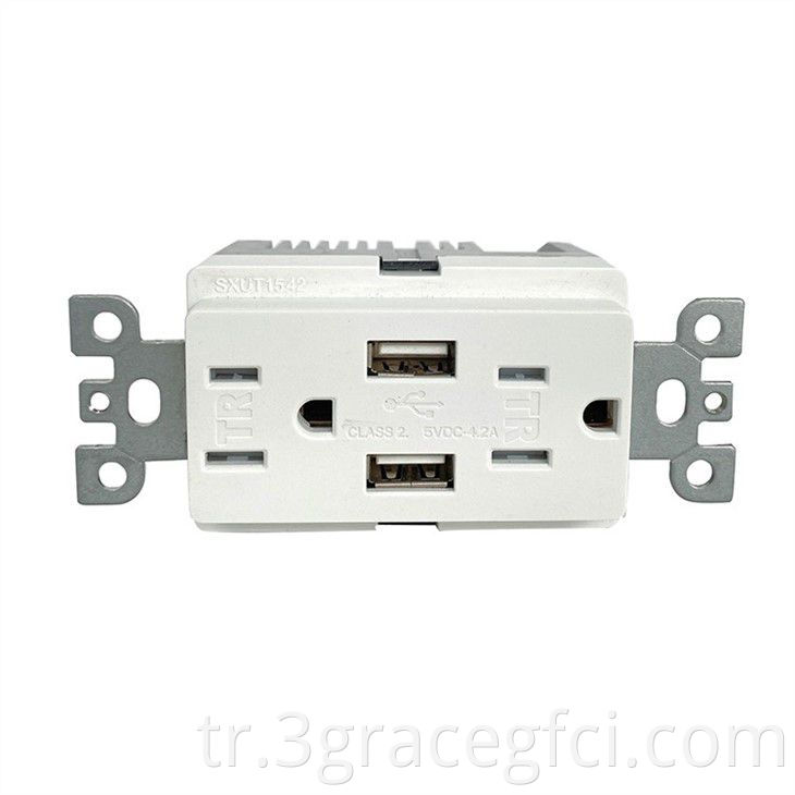 2usb Wall Outlet With Duplex Receptacle Sxut15421